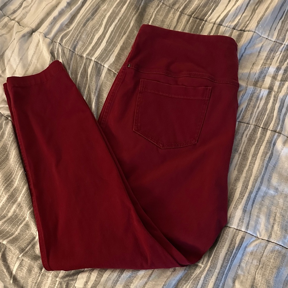 High-Rise Burgundy Jeggings for Women